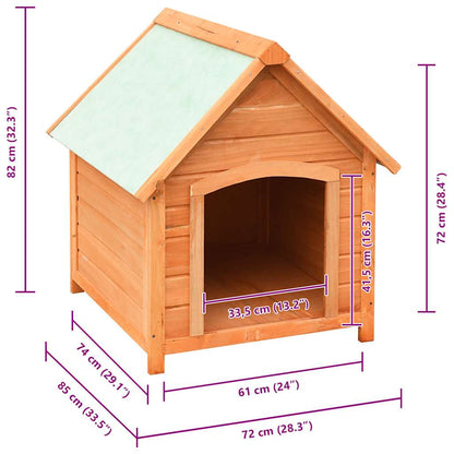 Hundehütte Kiefernholz & Tannenholz Massiv 72x85x82 cm