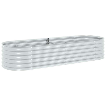 Garten-Hochbeet 240x80x44 cm Verzinkter Stahl Silbern