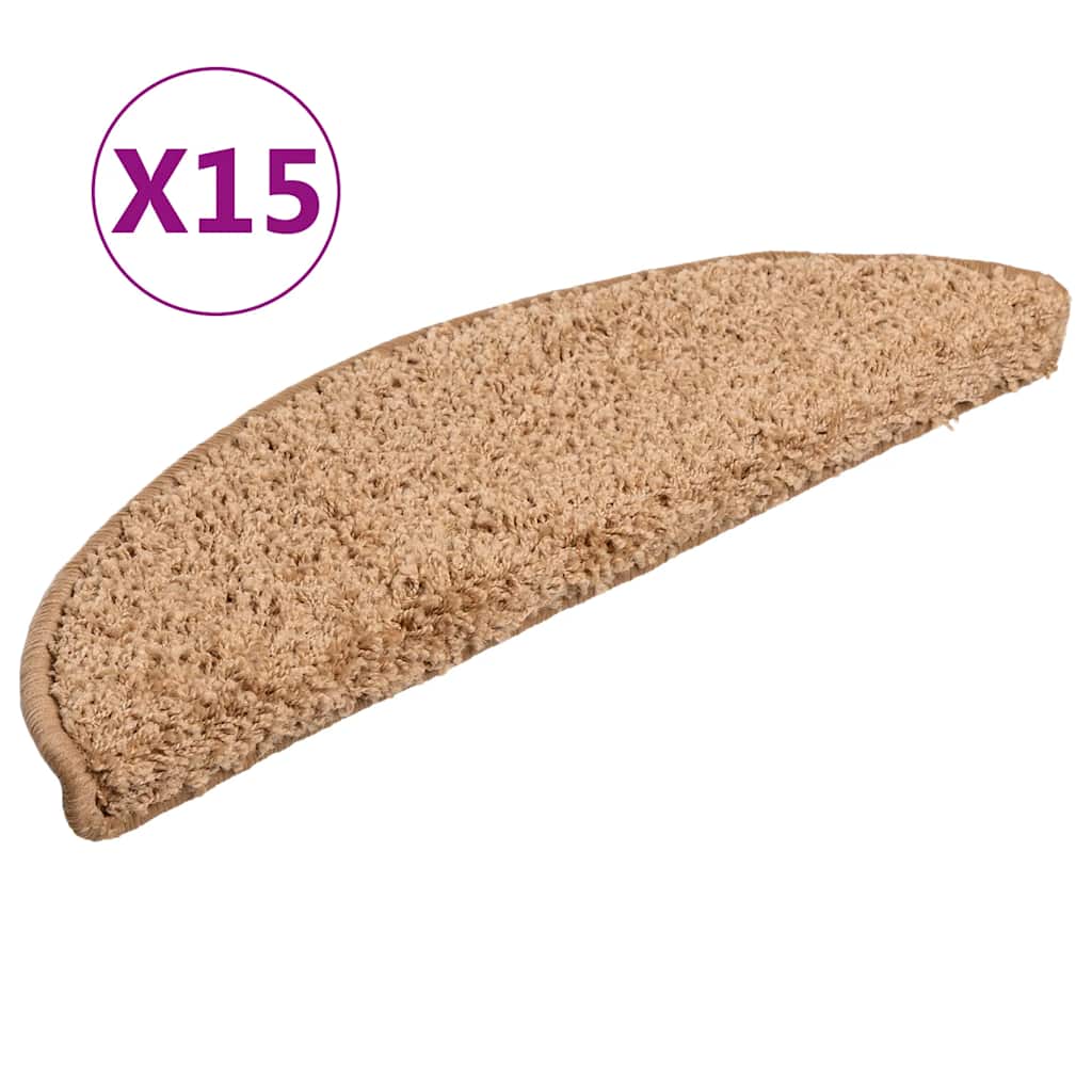 Stufenmatten 15 Stk. 56x17x3 cm Beige Halbrund