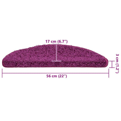 Stufenmatten 15 Stk. 56x17x3 cm Violett Halbrund