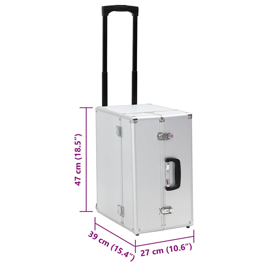 Pilotenkoffer 47 x 39 x 27 cm Silbern Aluminium