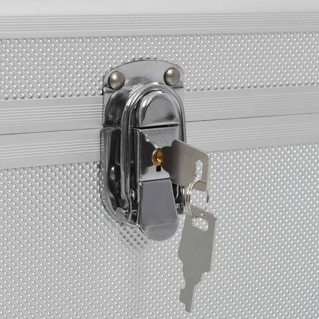 Aufbewahrungskoffer 2 Stk. Silbern Aluminium