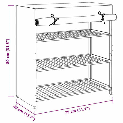 Schuhschrank mit Abdeckung Grau 79 x 40 x 80 cm Stoff