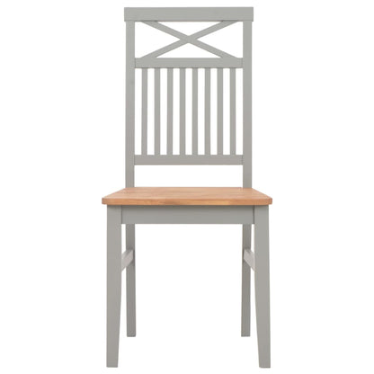 Esszimmerstühle 2 Stk. Grau Massivholz Eiche