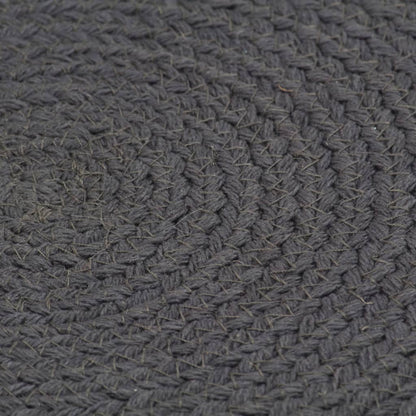 Tischsets 6 Stk. Dunkelgrau 38 cm Rund Baumwolle