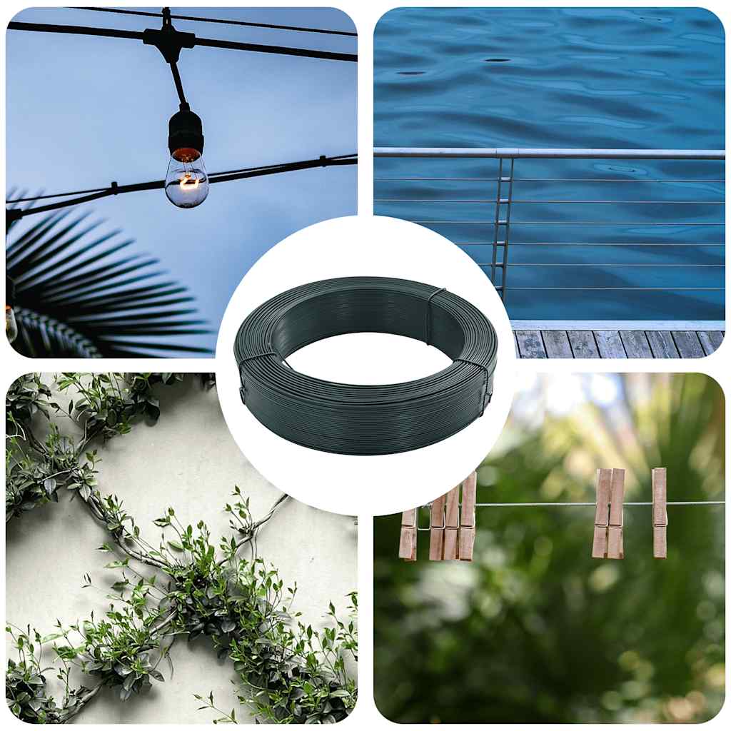 Zaun-Bindedraht 250 m 0,9/1,4 mm Stahl Schwarzgrün