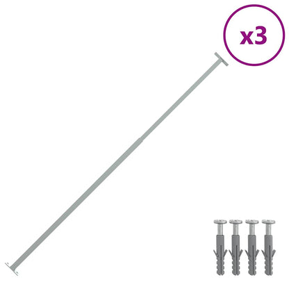Einstellbare Fenster-Sicherheitsstangen 3 Stk. 710-1200 mm