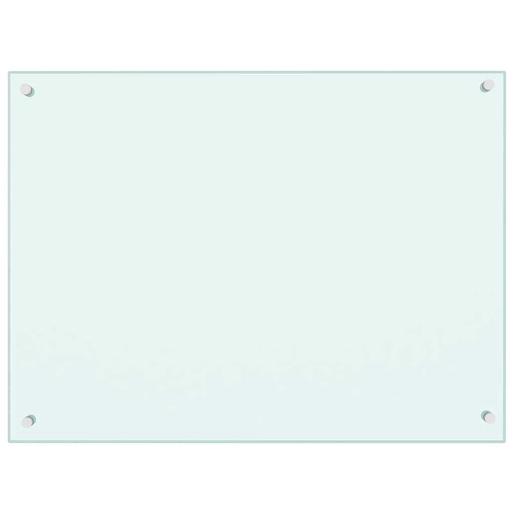 Küchenrückwand Weiß 80x60 cm Hartglas