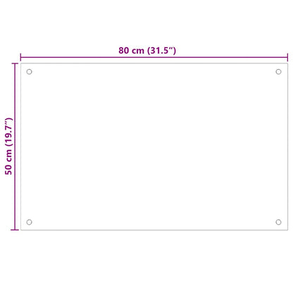 Küchenrückwand Transparent 80×50 cm Hartglas