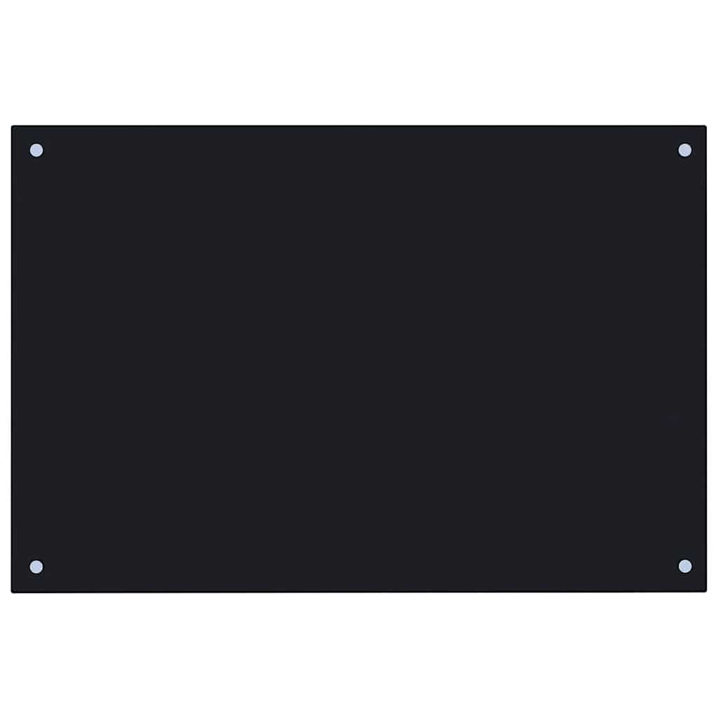 Küchenrückwand Schwarz 90x60 cm Hartglas