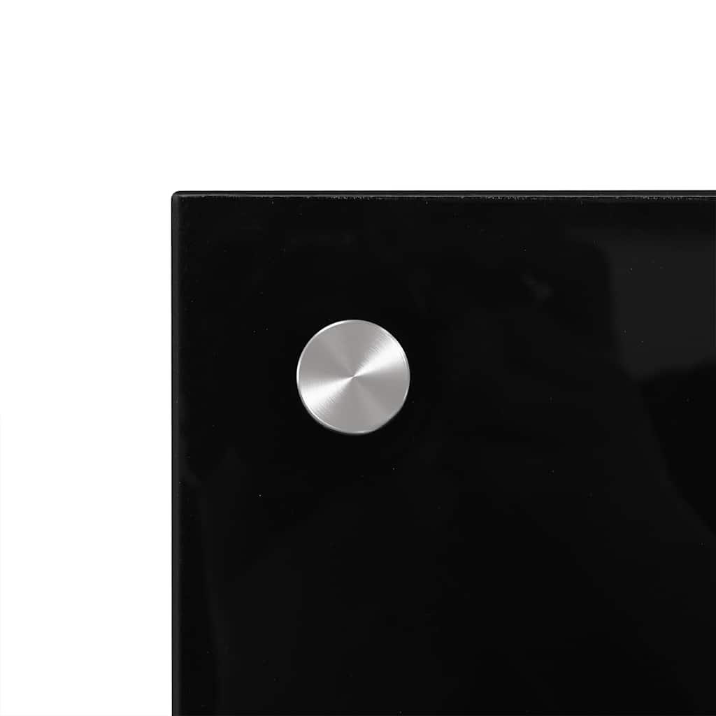 Küchenrückwand Schwarz 90x60 cm Hartglas