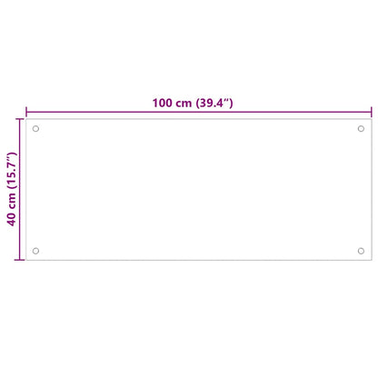 Küchenrückwand Schwarz 100x40 cm Hartglas