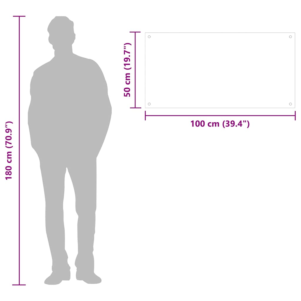 Küchenrückwand Schwarz 100x50 cm Hartglas