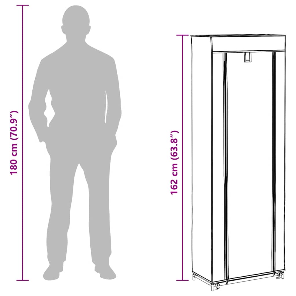 Schuhschrank Schuhregal 8 Schicht 57 x29 x162 cm Braun