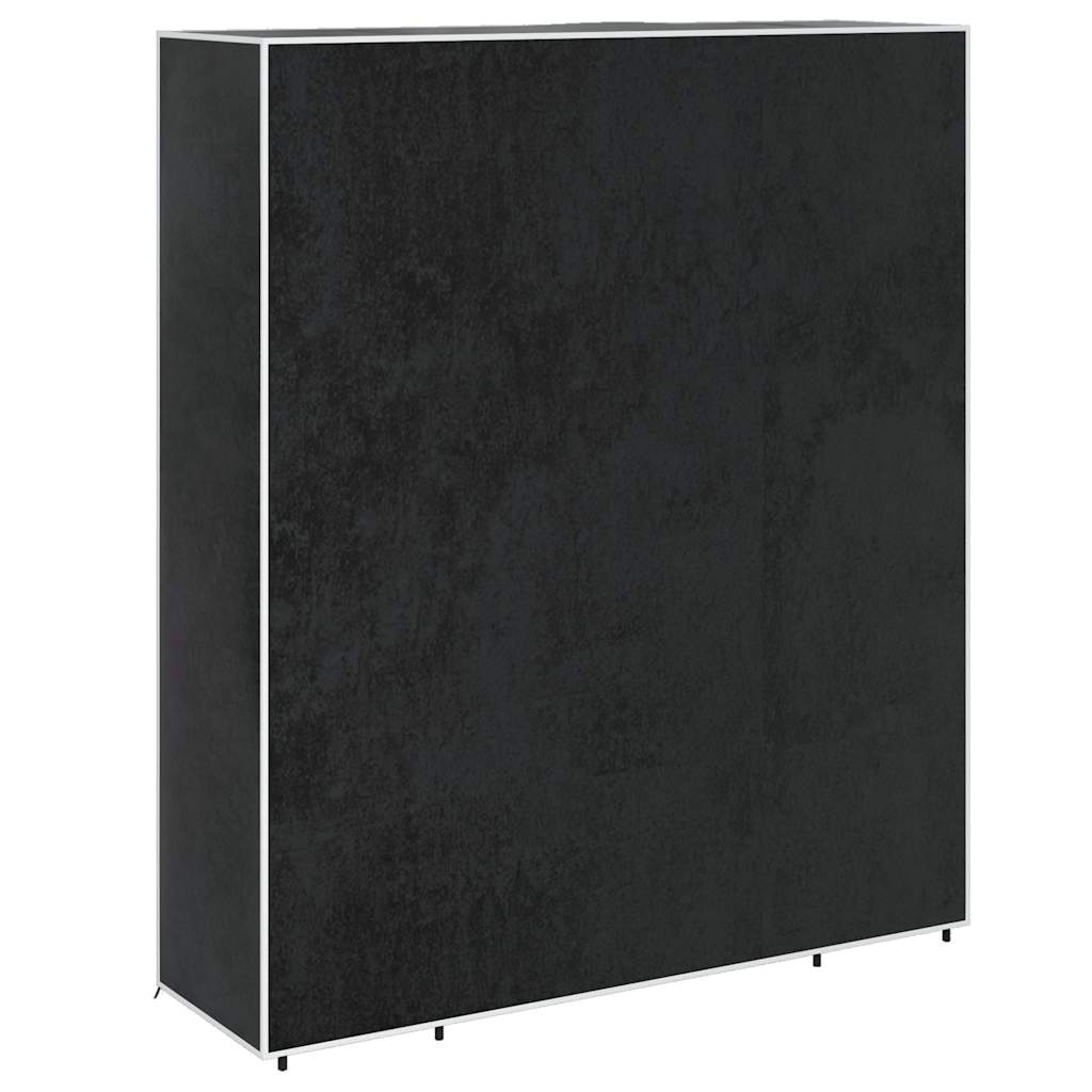 Stoffschrank mit Fächern Kleiderstangen 45×150×176 cm Schwarz