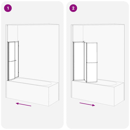 Duschwand L-Form 70x120x137 cm 4-teilig Faltbar