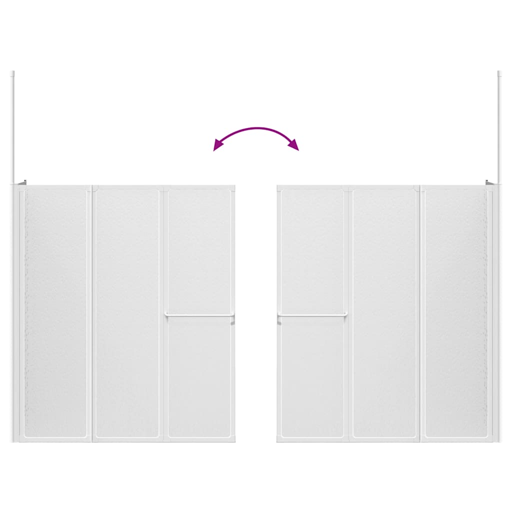 Duschwand L-Form 70x120x137 cm 4-teilig Faltbar