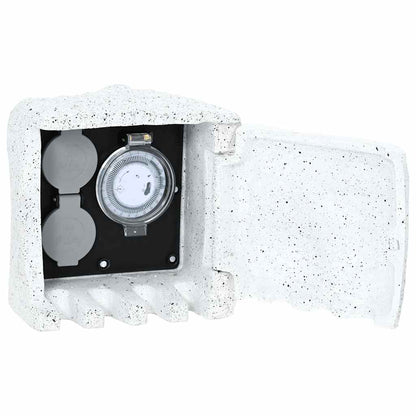 Gartensteckdosen mit Zeitschaltuhr Stein-Optik