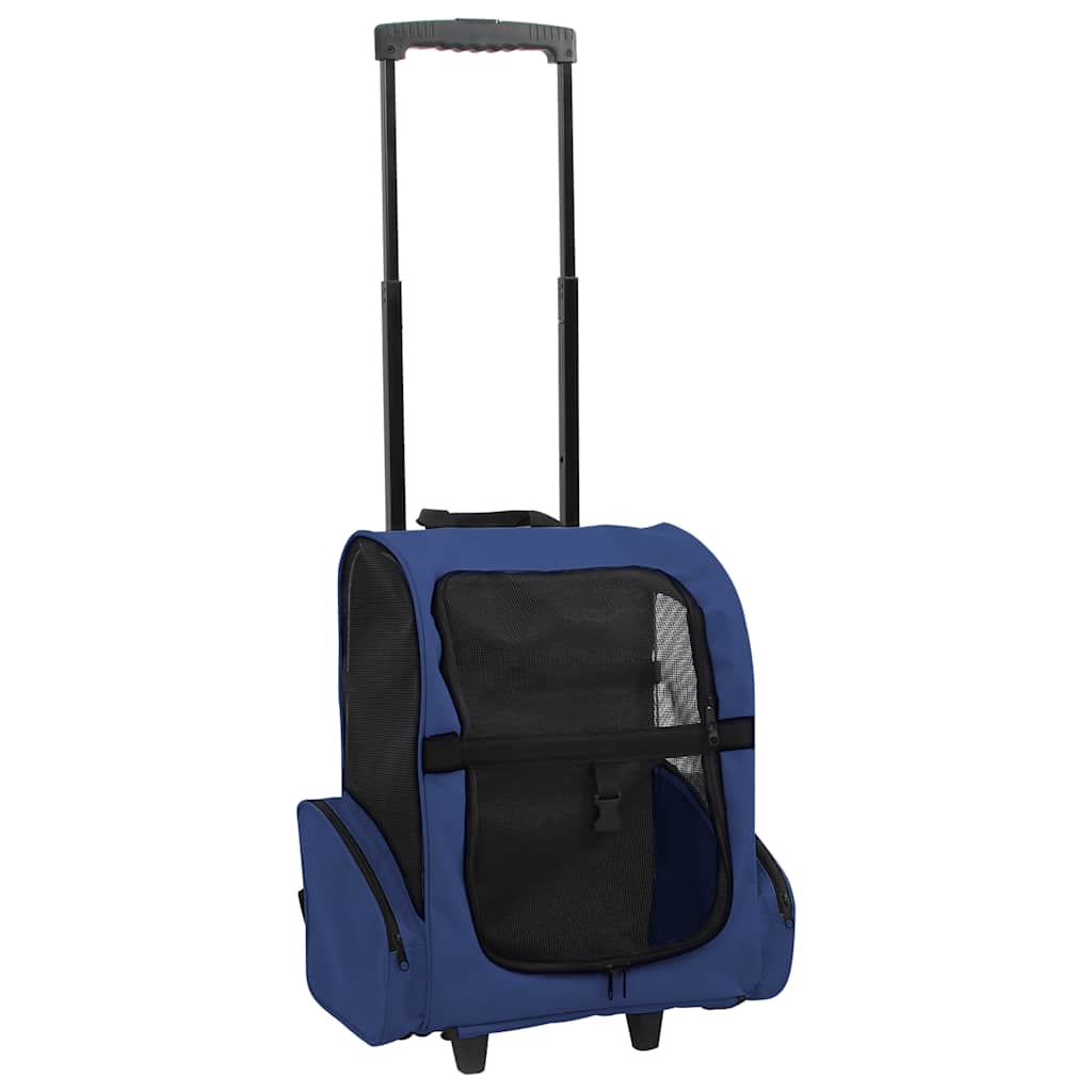 Trolley für Haustiere 3-in-1 Faltbar Blau