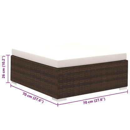 8-tlg. Garten-Lounge-Set mit Auflagen Poly Rattan Braun