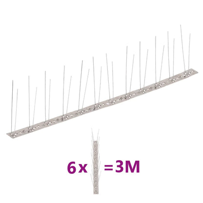 6-tlg. Taubenabwehr Spikes-Set Edelstahl 3 m 2-reihig