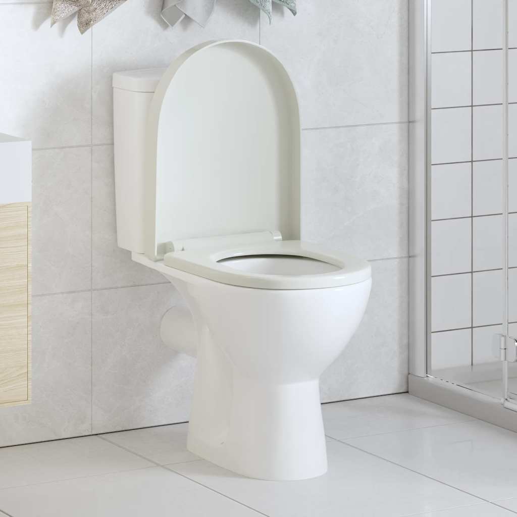 Toilettensitz mit Absenkautomatik und Quick-Release Weiß Eckig