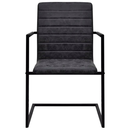 Freischwinger 2 Stk. Schwarz Kunstleder