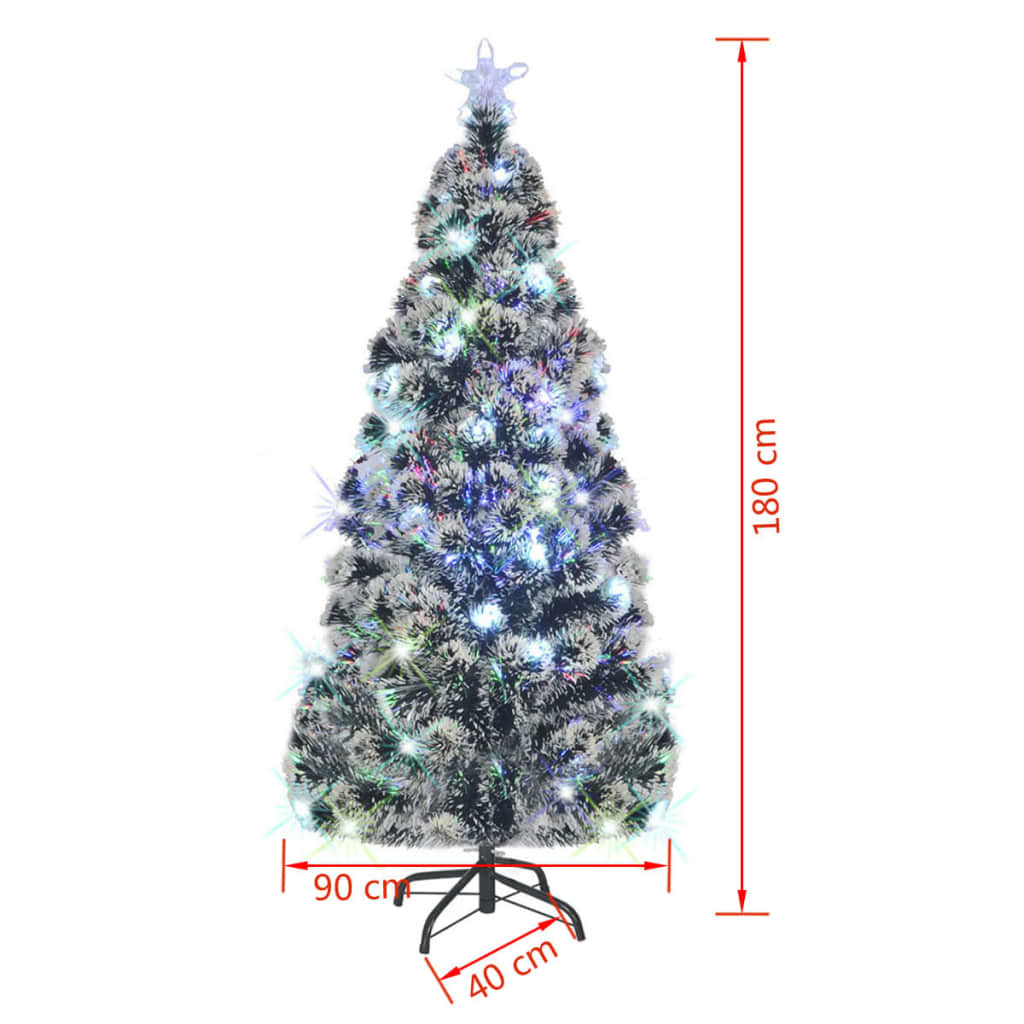 Vorbeleuchteter Weihnachtsbaum mit Ständer und LED 180 cm Glasfaser