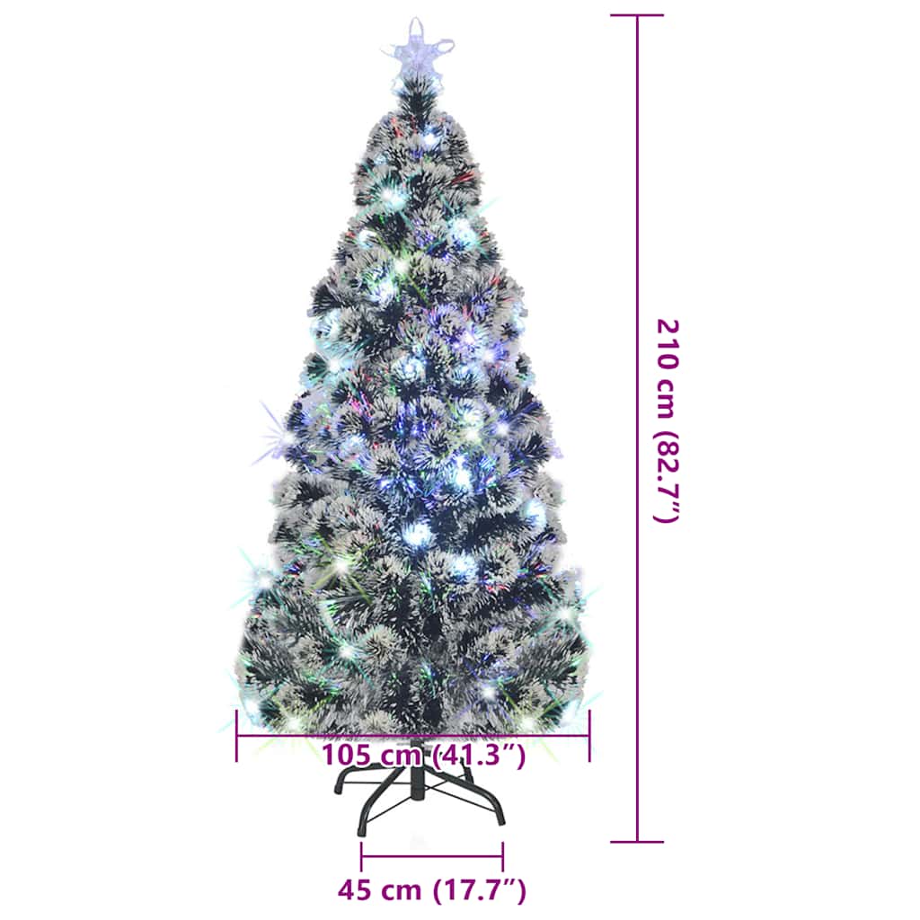 Vorbeleuchteter Weihnachtsbaum mit Ständer und LED 210 cm Glasfaser