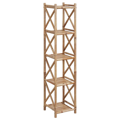 Standregal mit 5 Böden Quadratisch Bambus