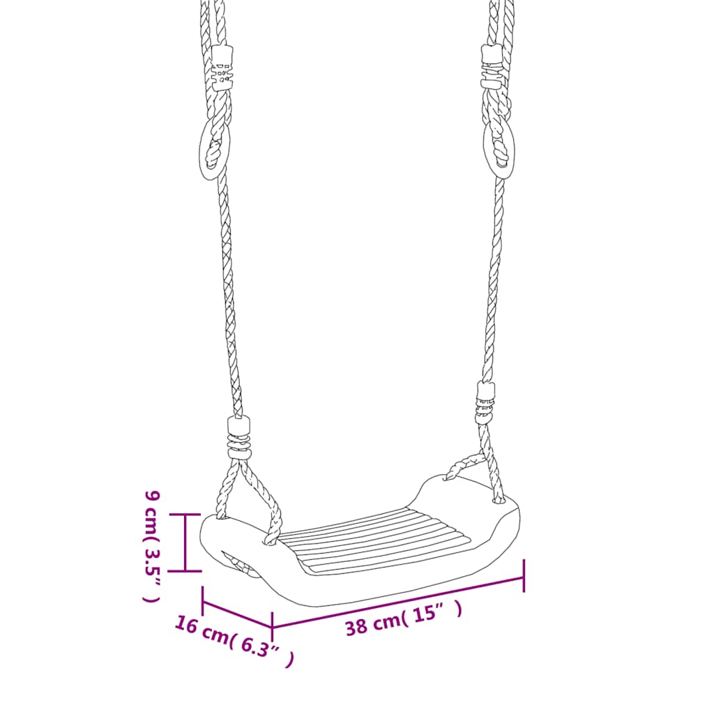 Schaukelsitze mit Seilen 2 Stk. Blau 38x16 cm PE