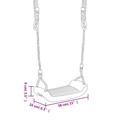 Schaukelsitze mit Seilen 2 Stk. Blau 38x16 cm PE