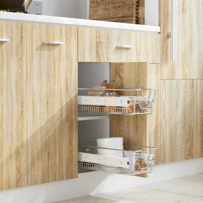 Einbauschublade Korbauszug 2 Stk. Silbern 300 mm