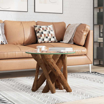 Couchtisch Massivholz Teak Treibholz 60 cm