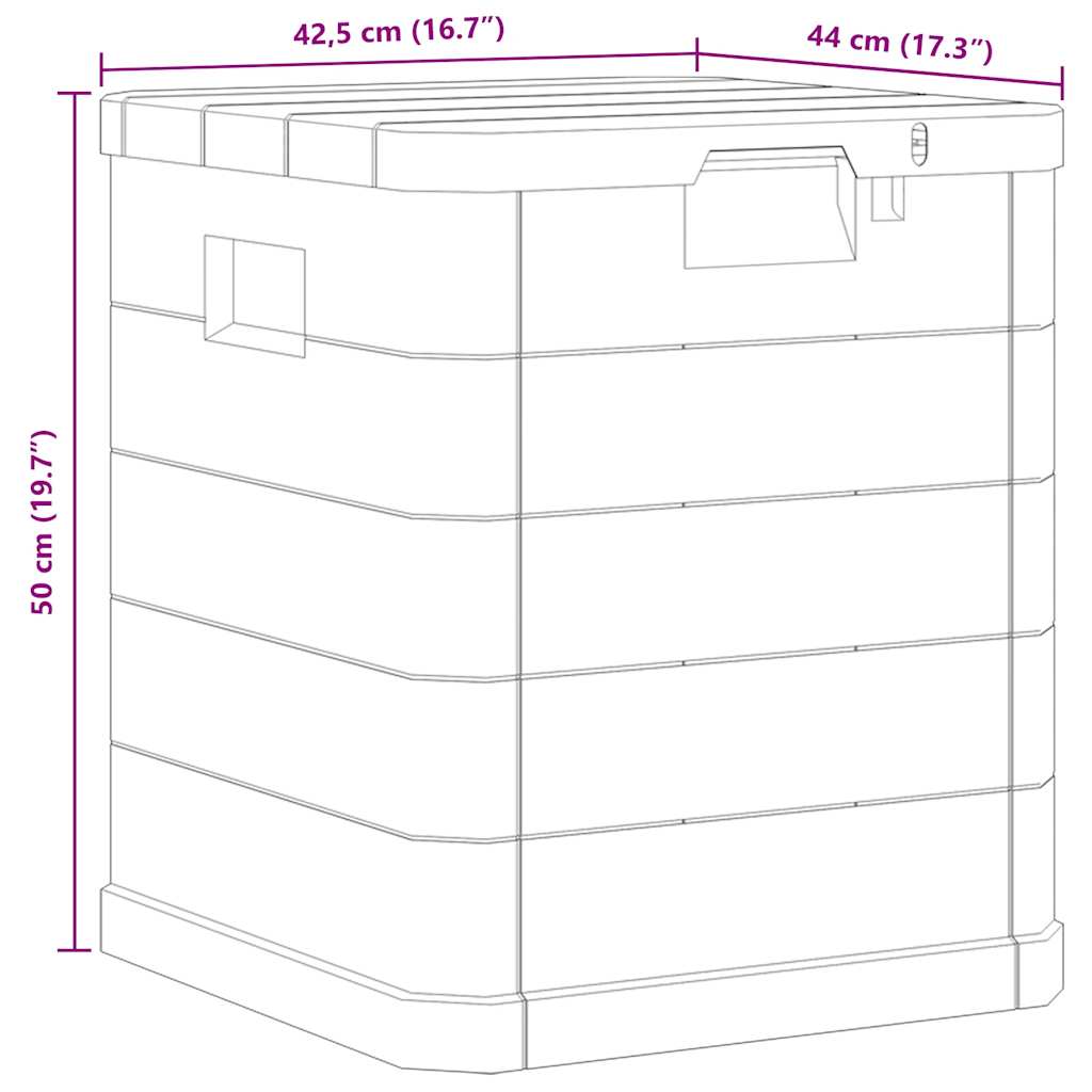 Garten-Aufbewahrungsbox 90 L Hellgrau