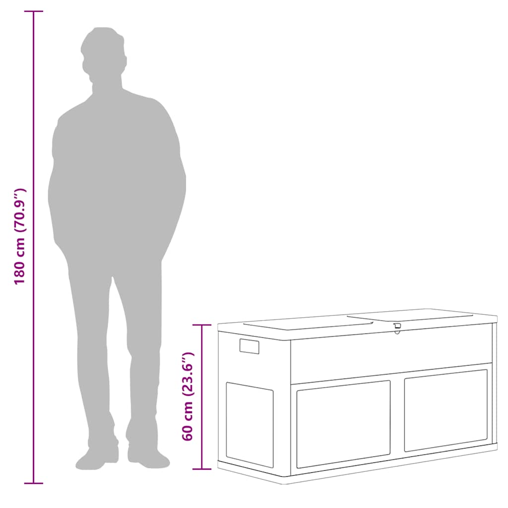 Garten-Aufbewahrungsbox 320 L Schwarz