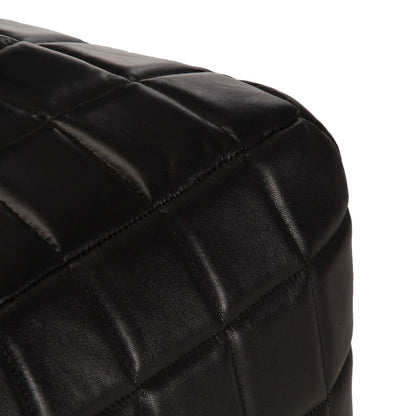 Pouf Schwarz 40 x 40 x 40 cm Echtes Ziegenleder