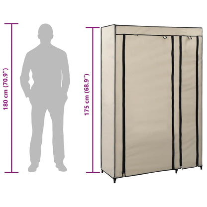 Faltschrank Creme 110x45x175 cm Stoff