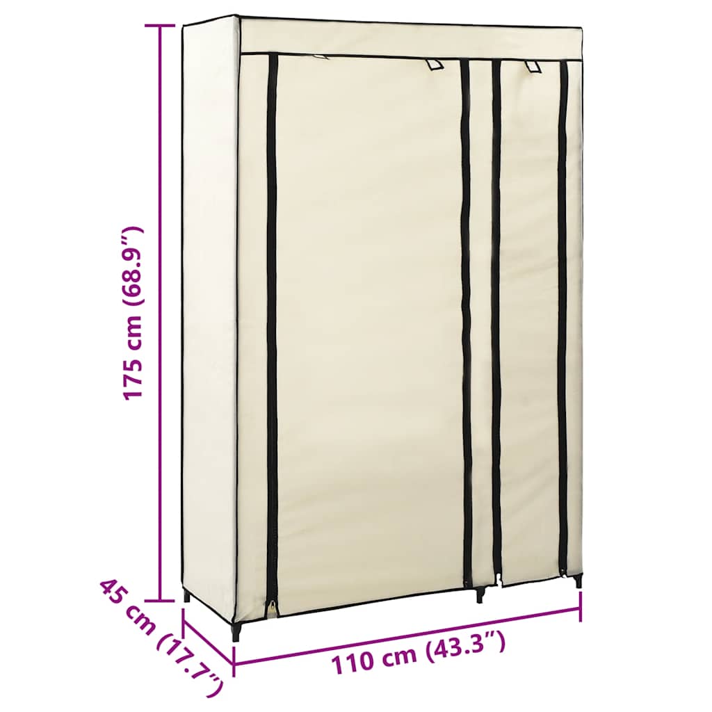 Faltschränke 2 Stk. Creme 110x45x175 cm Stoff