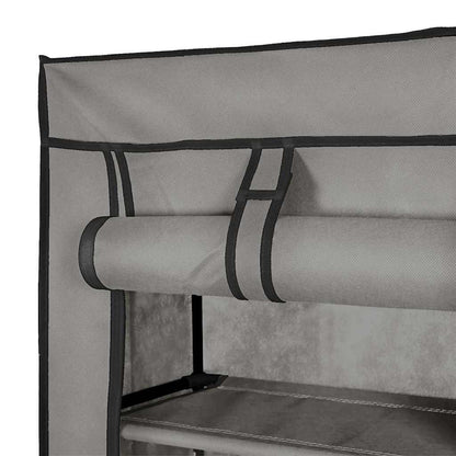 Schuhschrank mit Abdeckung Grau 57 x 29 x 162 cm Stoff