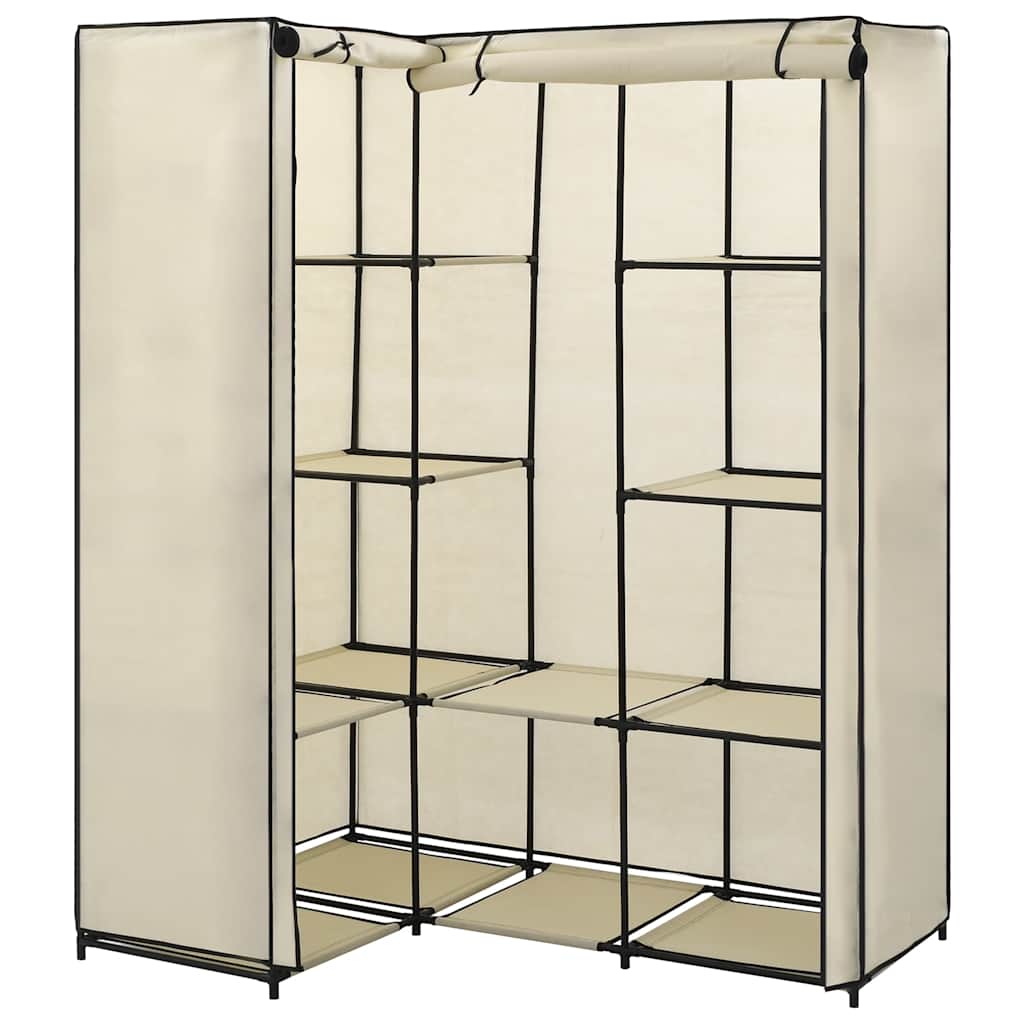 Eckkleiderschrank Creme 130 x 87 x 169 cm