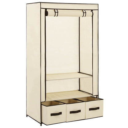 Kleiderschrank Creme 87 x 49 x 159 cm Stoff