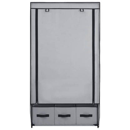 Kleiderschrank Grau 87 x 49 x 159 cm Stoff