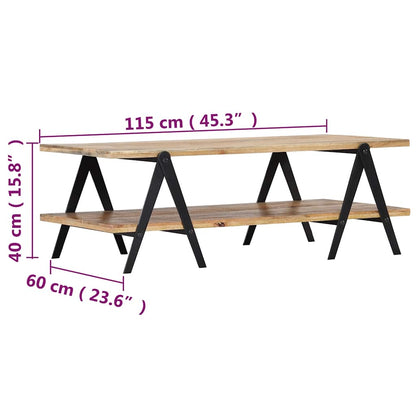 Couchtisch 115x60x40 cm Massivholz Mango