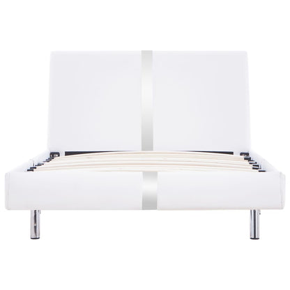 Bettgestell Weiß Kunstleder 90x200 cm