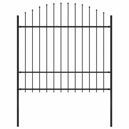 Gartenzaun Woerden mit Speerspitze Stahl 170 x 175 cm Schwarz