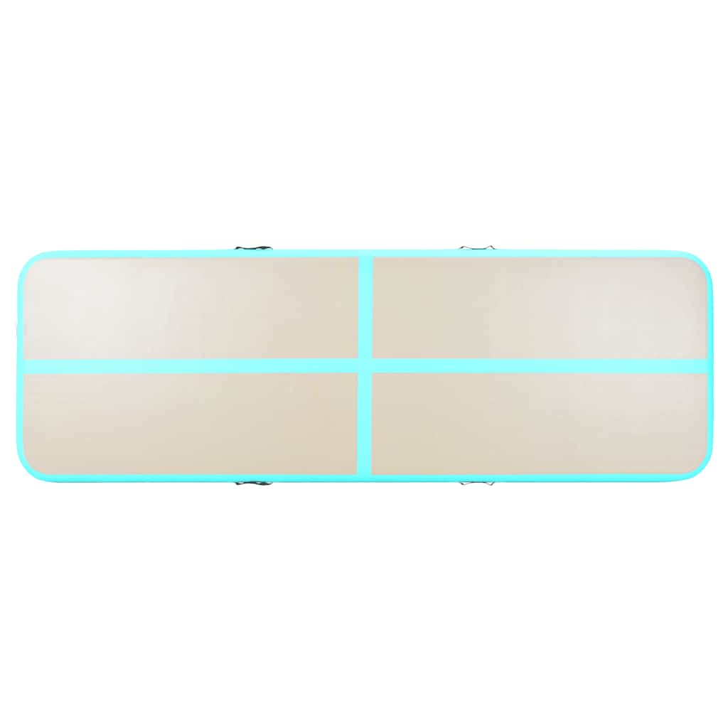 Aufblasbare Gymnastikmatte mit Pumpe 800x100x10 cm PVC Grün