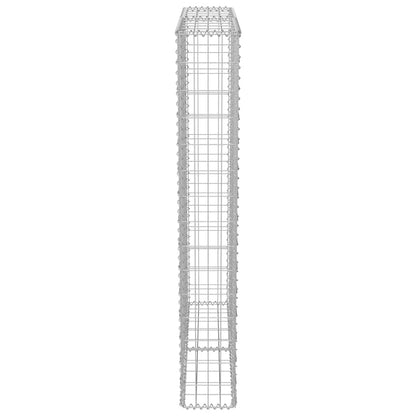 Gabionenwand mit Abdeckung Verzinkter Stahl 100×20×150 cm