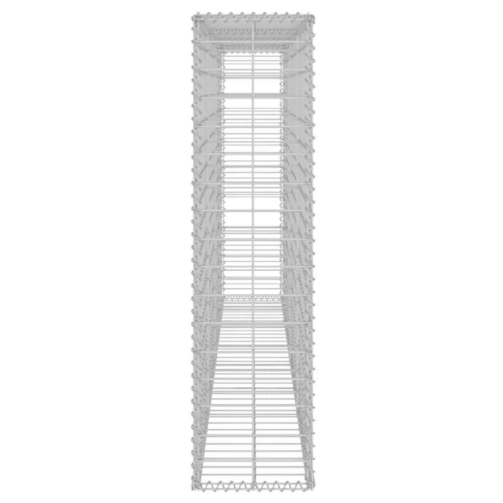 Gabionenwand mit Abdeckung Verzinkter Stahl 200×20×85 cm