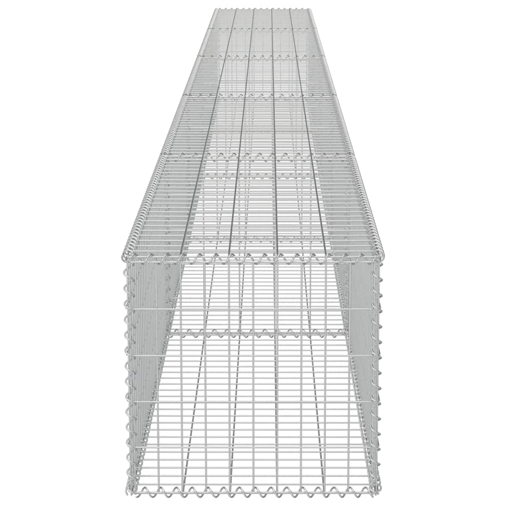 Gabionenwand mit Abdeckung Verzinkter Stahl 600×50×50 cm